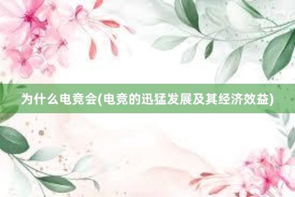 为什么电竞会(电竞的迅猛发展及其经济效益)