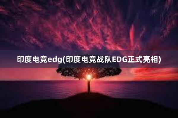 印度电竞edg(印度电竞战队EDG正式亮相)