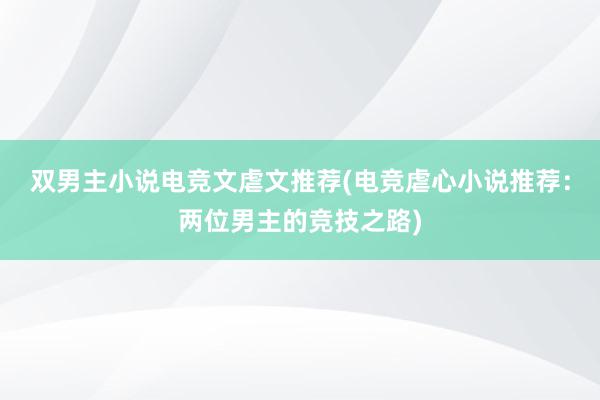 双男主小说电竞文虐文推荐(电竞虐心小说推荐：两位男主的竞技之路)