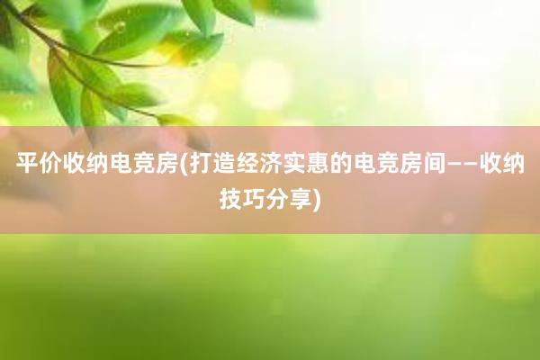 平价收纳电竞房(打造经济实惠的电竞房间——收纳技巧分享)