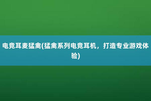 电竞耳麦猛禽(猛禽系列电竞耳机，打造专业游戏体验)