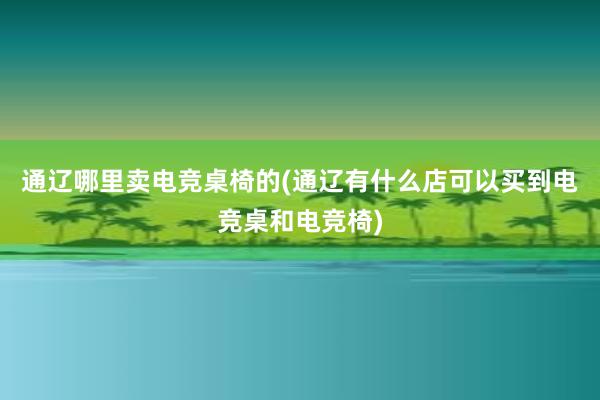 通辽哪里卖电竞桌椅的(通辽有什么店可以买到电竞桌和电竞椅)