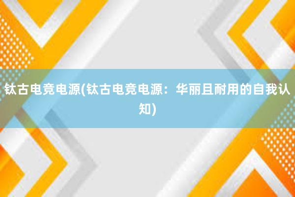 钛古电竞电源(钛古电竞电源：华丽且耐用的自我认知)