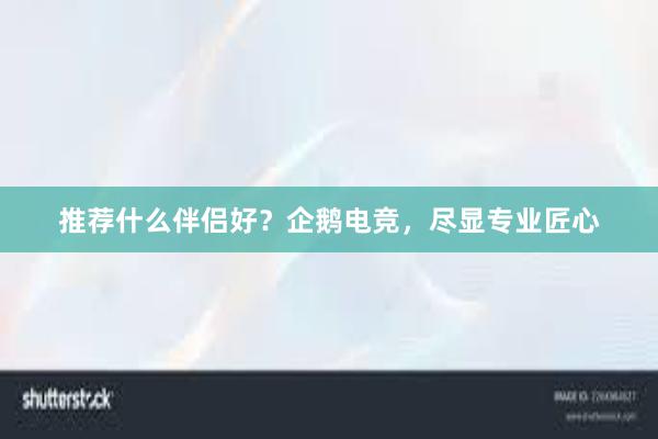 推荐什么伴侣好？企鹅电竞，尽显专业匠心