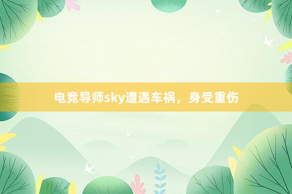 电竞导师sky遭遇车祸，身受重伤