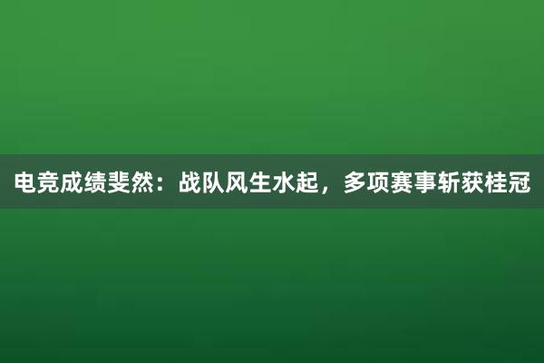 电竞成绩斐然：战队风生水起，多项赛事斩获桂冠