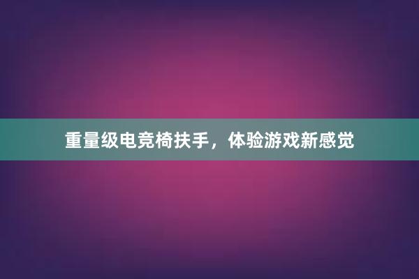 重量级电竞椅扶手，体验游戏新感觉